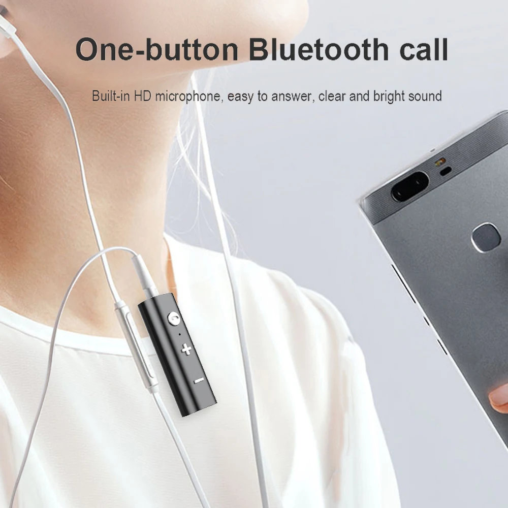 Kebidu 3.5mm Jack Audio Bluetooth 5.0 Receiver For Earphone Wireless Adapter Bluetooth Aux Audio Music Transfer For Headphone