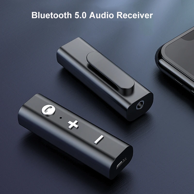 Kebidu 3.5mm Jack Audio Bluetooth 5.0 Receiver For Earphone Wireless Adapter Bluetooth Aux Audio Music Transfer For Headphone