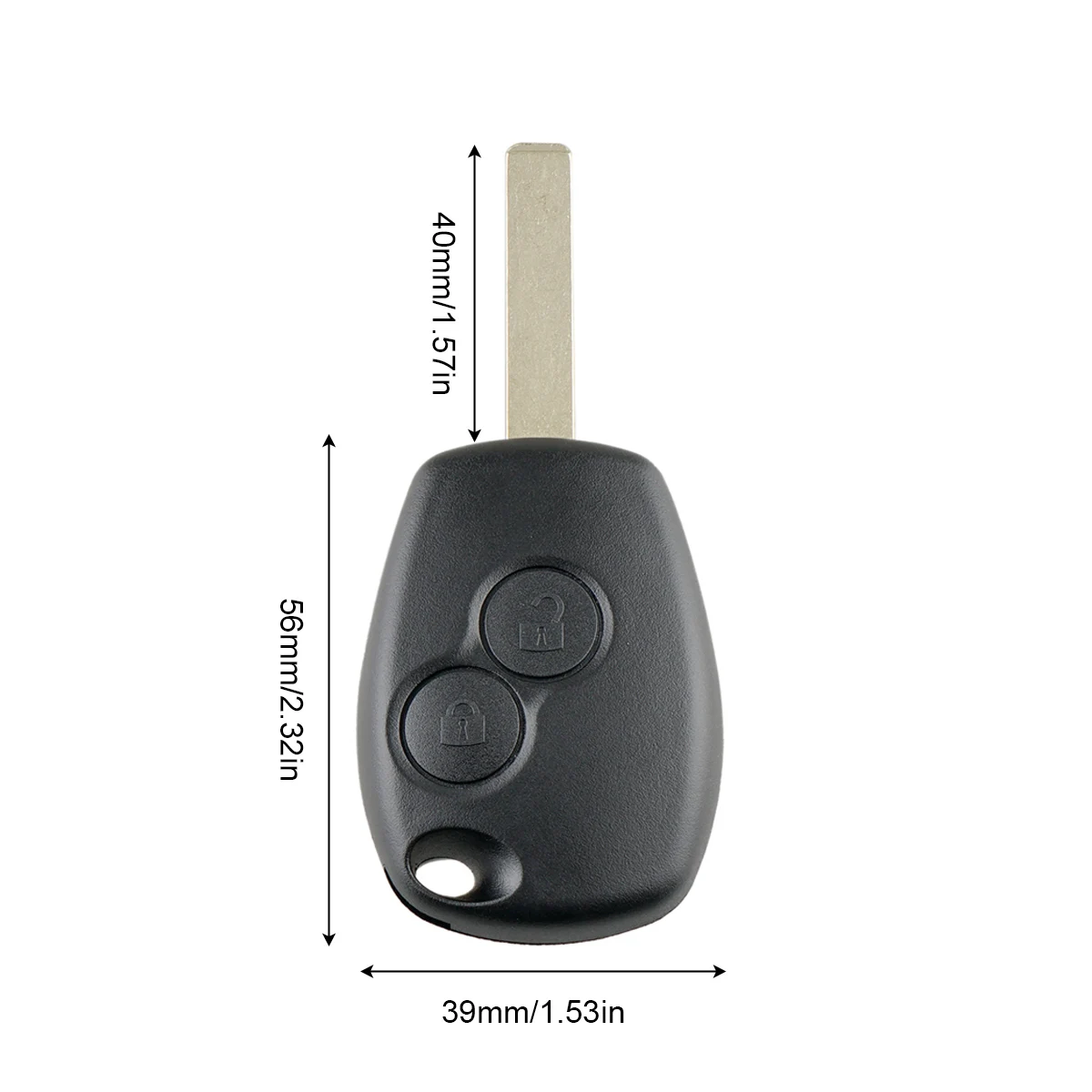 2 Buttons Car Auto Key Fob Case Shell Replacement Remote Cover with VA2 Blade Fit for Renault Clio 3 Twingo Dacia Kangoo