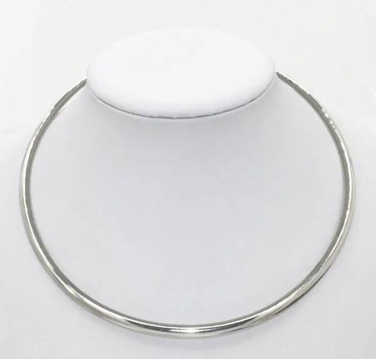 304 Stainless Steel Collar Neck Ring Necklace Silver Color Big Circle Metal Pendant Torque Statement Necklace Jewelry Findings
