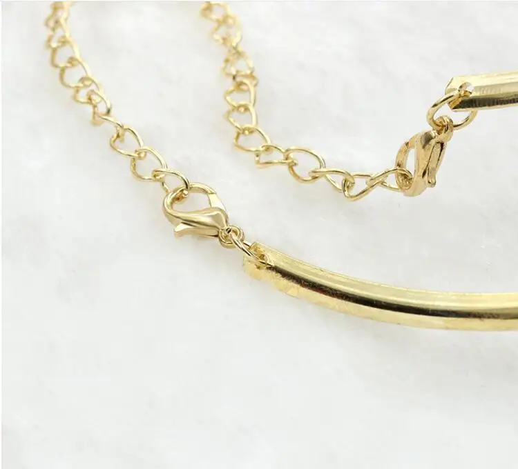 304 Stainless Steel Collar Neck Ring Necklace Silver Color Big Circle Metal Pendant Torque Statement Necklace Jewelry Findings