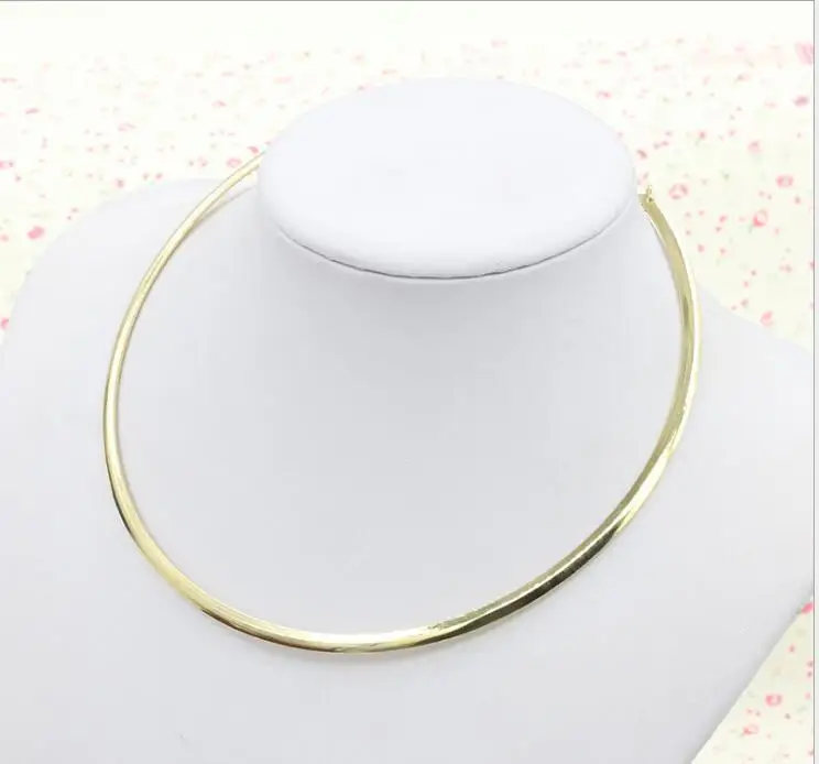 304 Stainless Steel Collar Neck Ring Necklace Silver Color Big Circle Metal Pendant Torque Statement Necklace Jewelry Findings