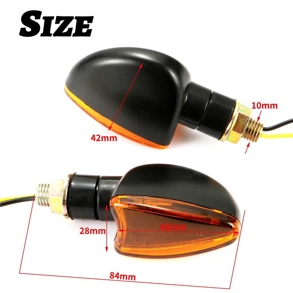 2 Pcs Universal Motorcycle Turn Signal Indicators Light Amber Flashers Lighting Motorbike Lamp Super Bright Custom Tail Light