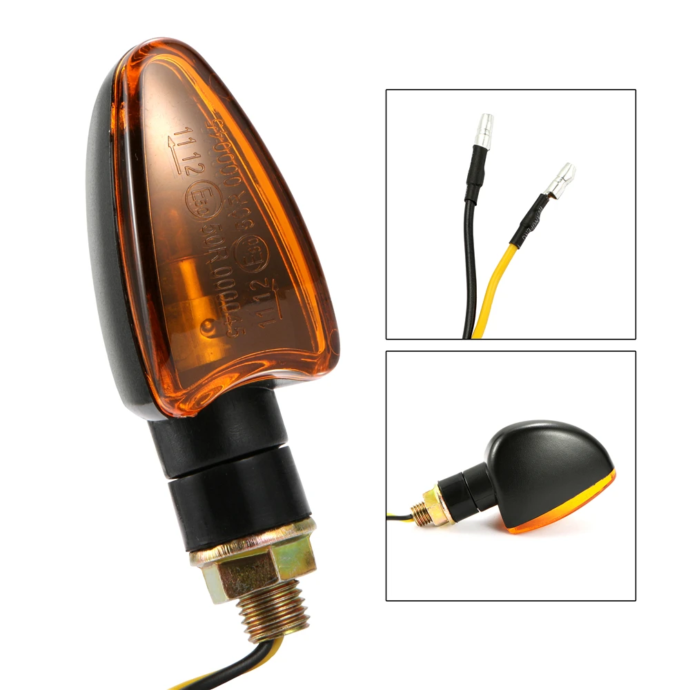 2 Pcs Universal Motorcycle Turn Signal Indicators Light Amber Flashers Lighting Motorbike Lamp Super Bright Custom Tail Light