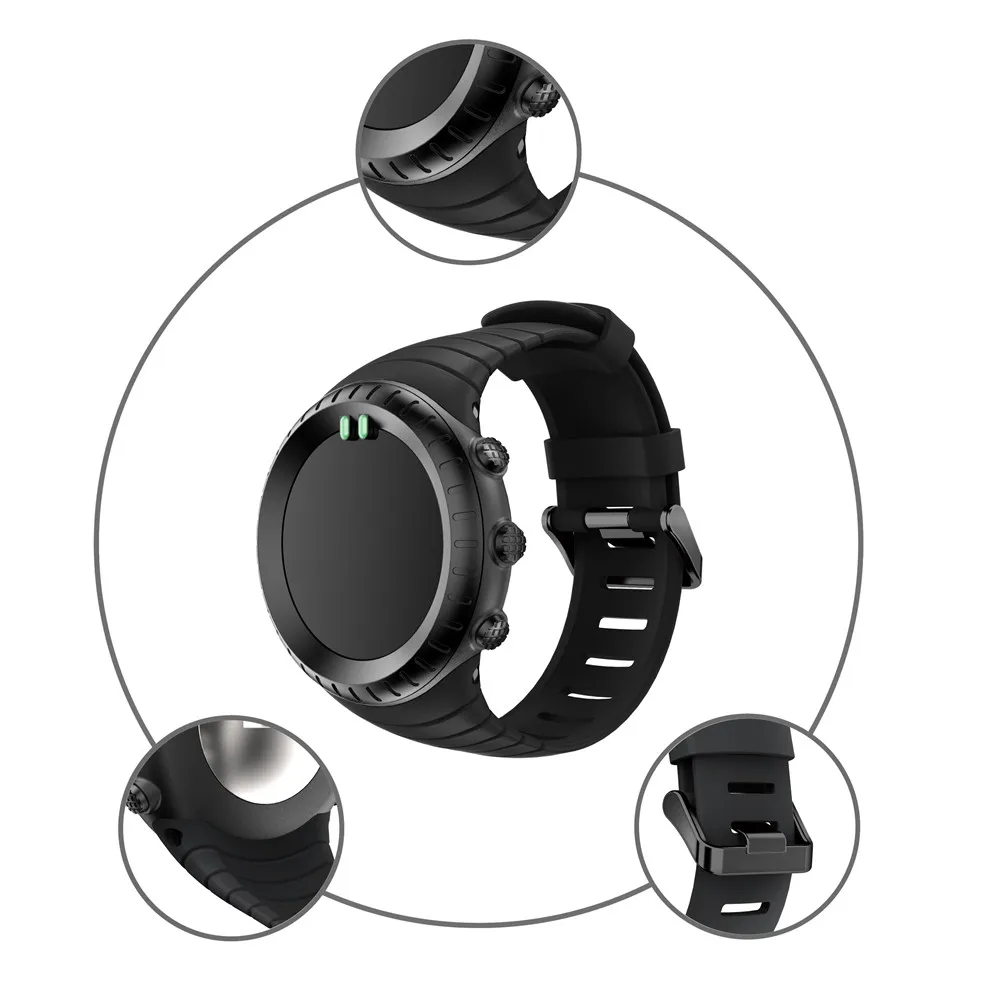 Silicone Watchband Strap For Suunto Core Replacement Bracelet Wristband For Suunto Core Smart Watch Band