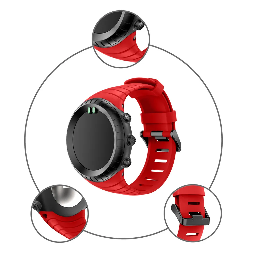 Silicone Watchband Strap For Suunto Core Replacement Bracelet Wristband For Suunto Core Smart Watch Band
