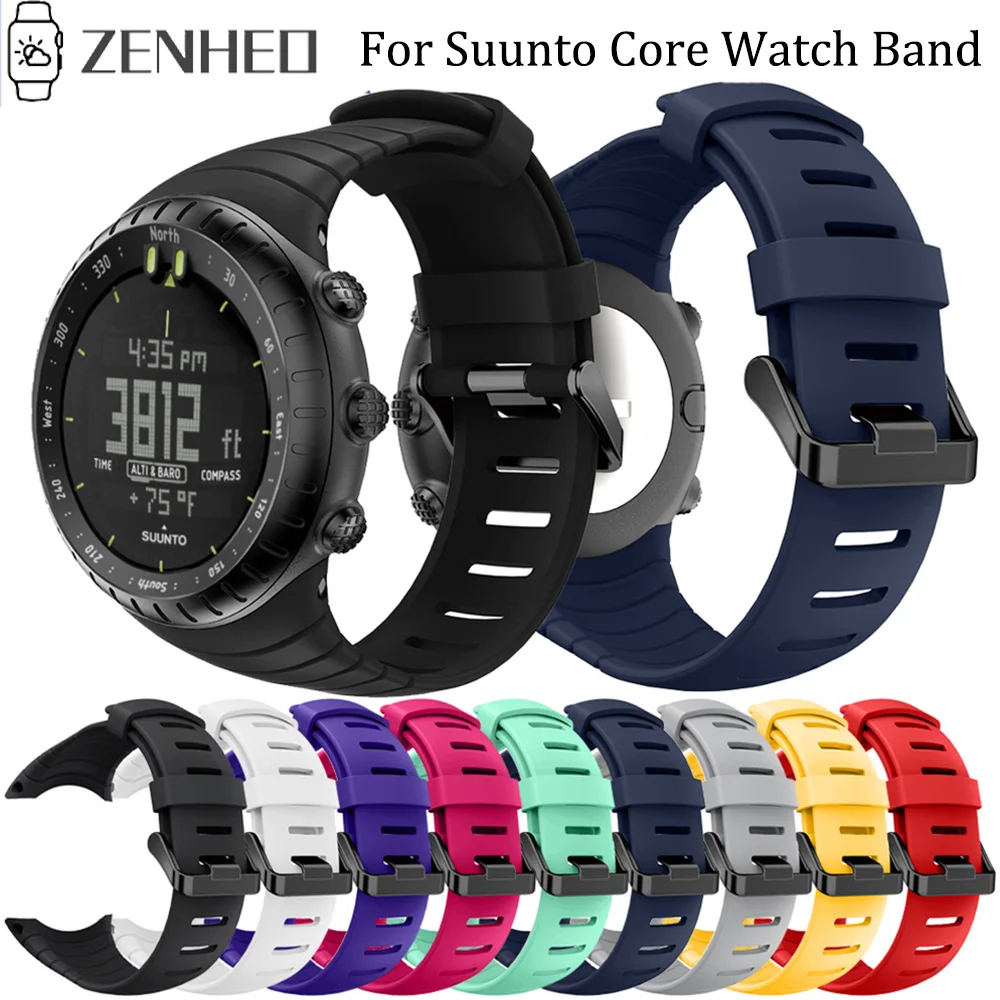 Silicone Watchband Strap For Suunto Core Replacement Bracelet Wristband For Suunto Core Smart Watch Band