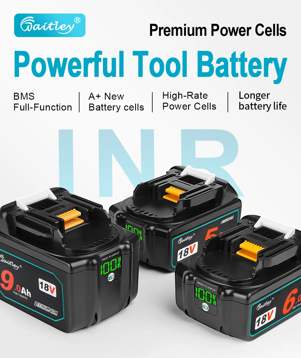 Waitley 18V Battery For Makita Power Tools Replacement Accessories BL1860 BL1850 / Li-ion Rechargeable batteries Pack