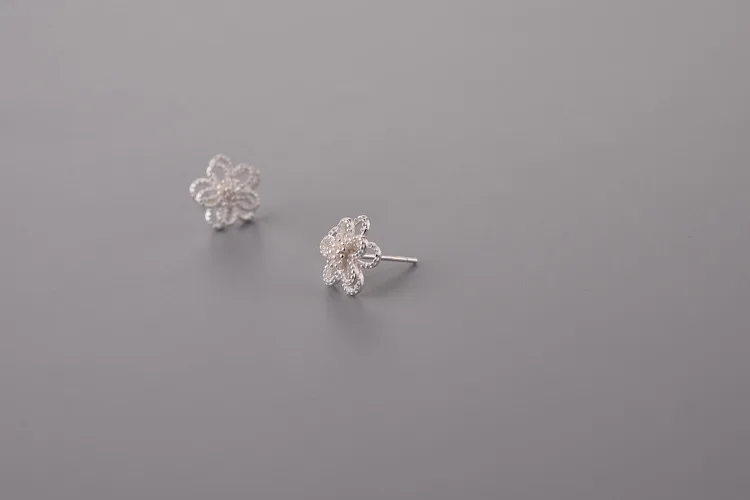REETI 925 sterling silver flower Stud Earrings for Women Elegant Wedding Jewelry pendientes mujer moda 2019 Brincos