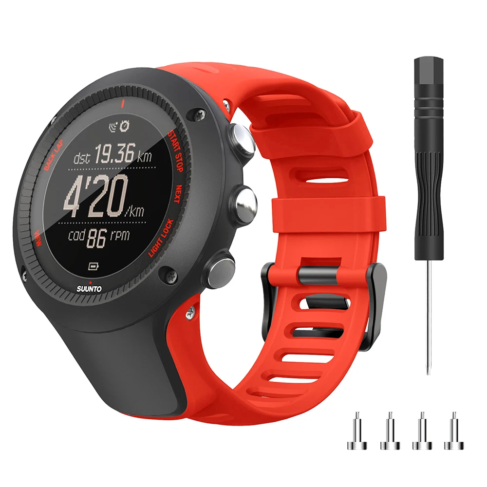 24mm Silicone Strap For Suunto Ambit Series 1/2/3 Watchband For SUUNTO AMBIT 1/2/2S/2R/3P/3S/3R Sport Watch Band