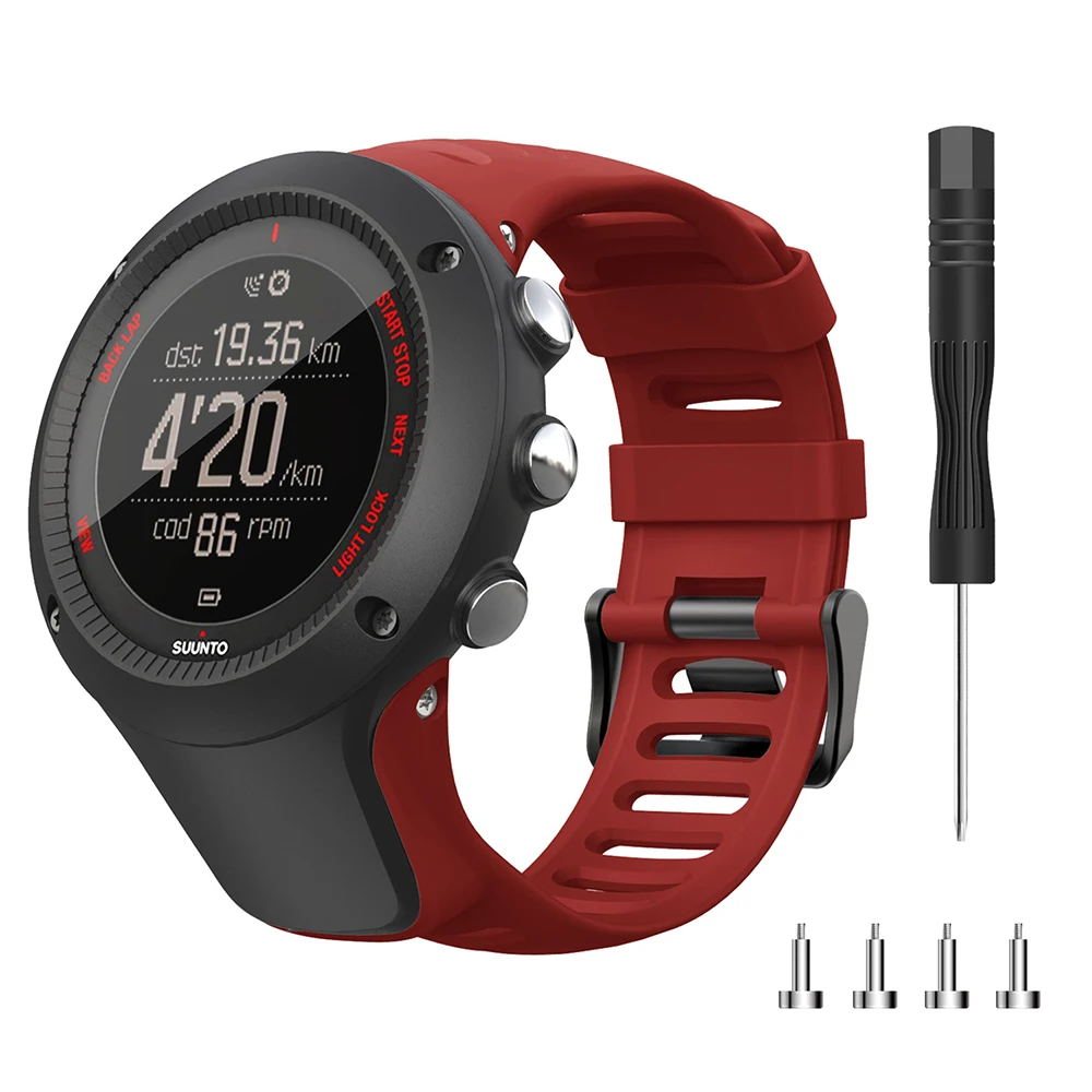 24mm Silicone Strap For Suunto Ambit Series 1/2/3 Watchband For SUUNTO AMBIT 1/2/2S/2R/3P/3S/3R Sport Watch Band