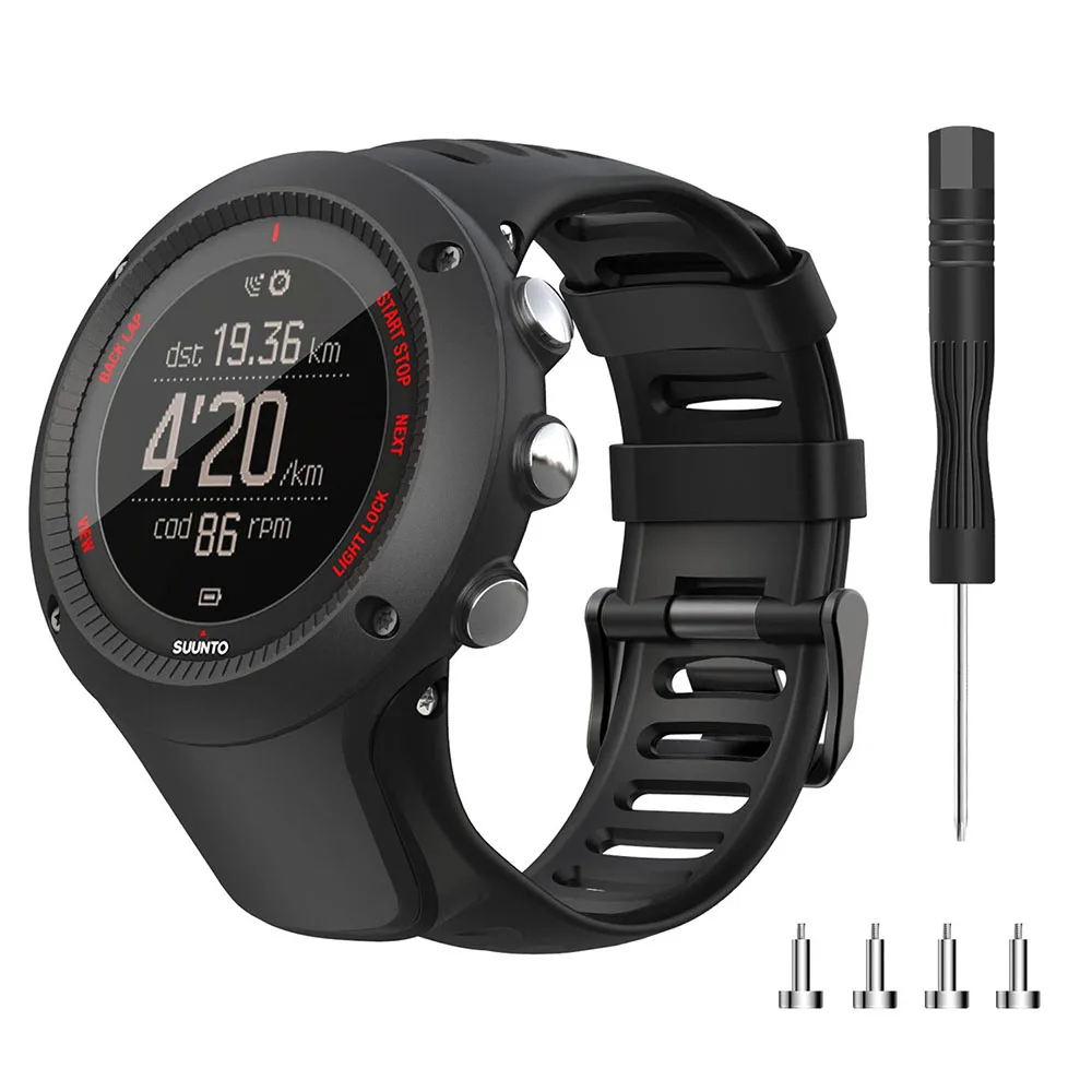 24mm Silicone Strap For Suunto Ambit Series 1/2/3 Watchband For SUUNTO AMBIT 1/2/2S/2R/3P/3S/3R Sport Watch Band