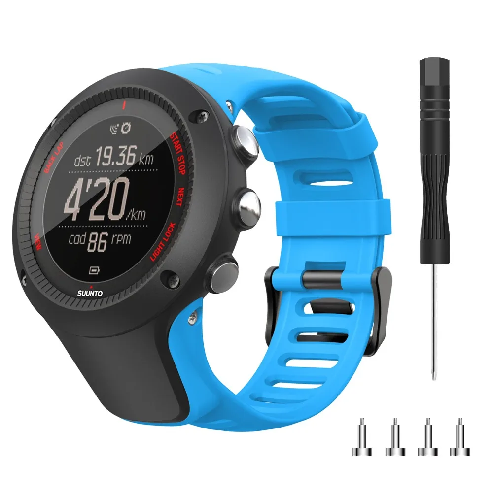 24mm Silicone Strap For Suunto Ambit Series 1/2/3 Watchband For SUUNTO AMBIT 1/2/2S/2R/3P/3S/3R Sport Watch Band