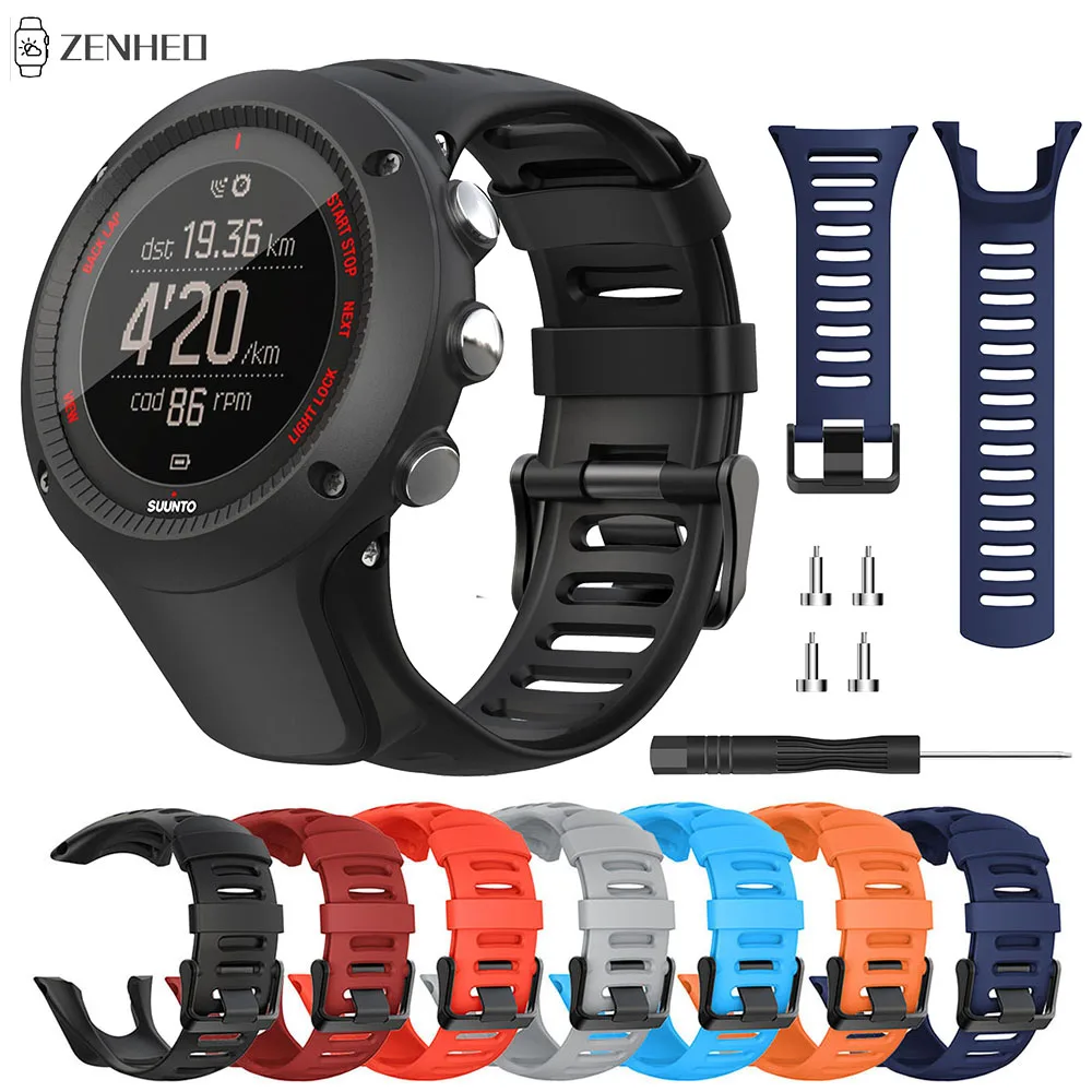 24mm Silicone Strap For Suunto Ambit Series 1/2/3 Watchband For SUUNTO AMBIT 1/2/2S/2R/3P/3S/3R Sport Watch Band