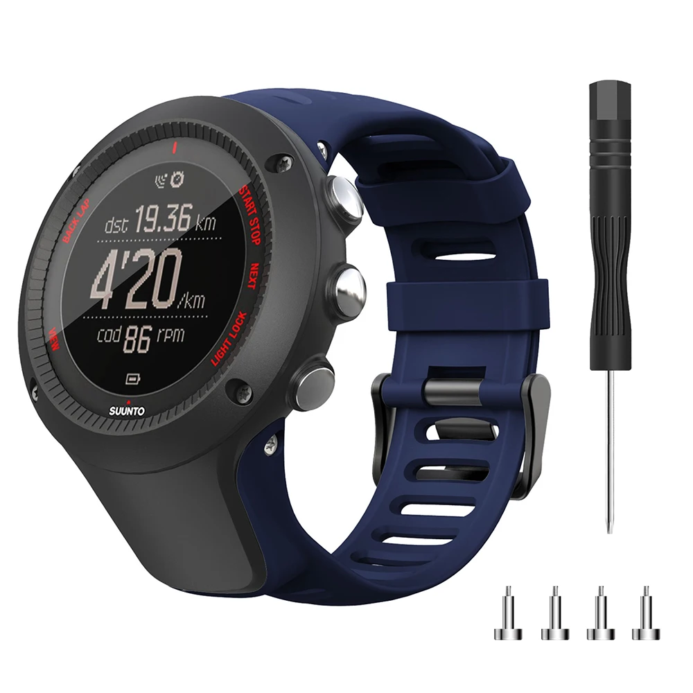 24mm Silicone Strap For Suunto Ambit Series 1/2/3 Watchband For SUUNTO AMBIT 1/2/2S/2R/3P/3S/3R Sport Watch Band
