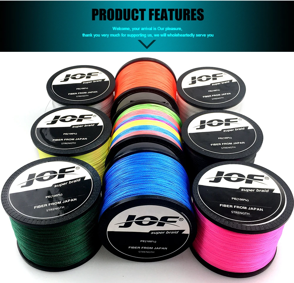 8 Strands 1000M 500M 300M 100M Multicolor Braided Fishing Line Sea Saltwater Carp Fishing Weave Extreme 100% PE JOF