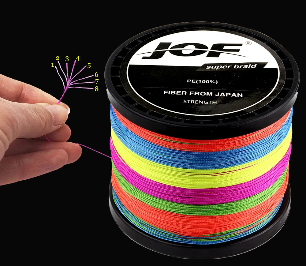 8 Strands 1000M 500M 300M 100M Multicolor Braided Fishing Line Sea Saltwater Carp Fishing Weave Extreme 100% PE JOF