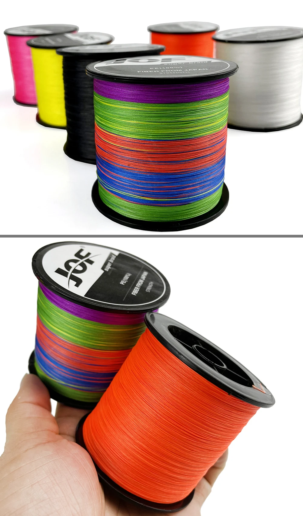8 Strands 1000M 500M 300M 100M Multicolor Braided Fishing Line Sea Saltwater Carp Fishing Weave Extreme 100% PE JOF
