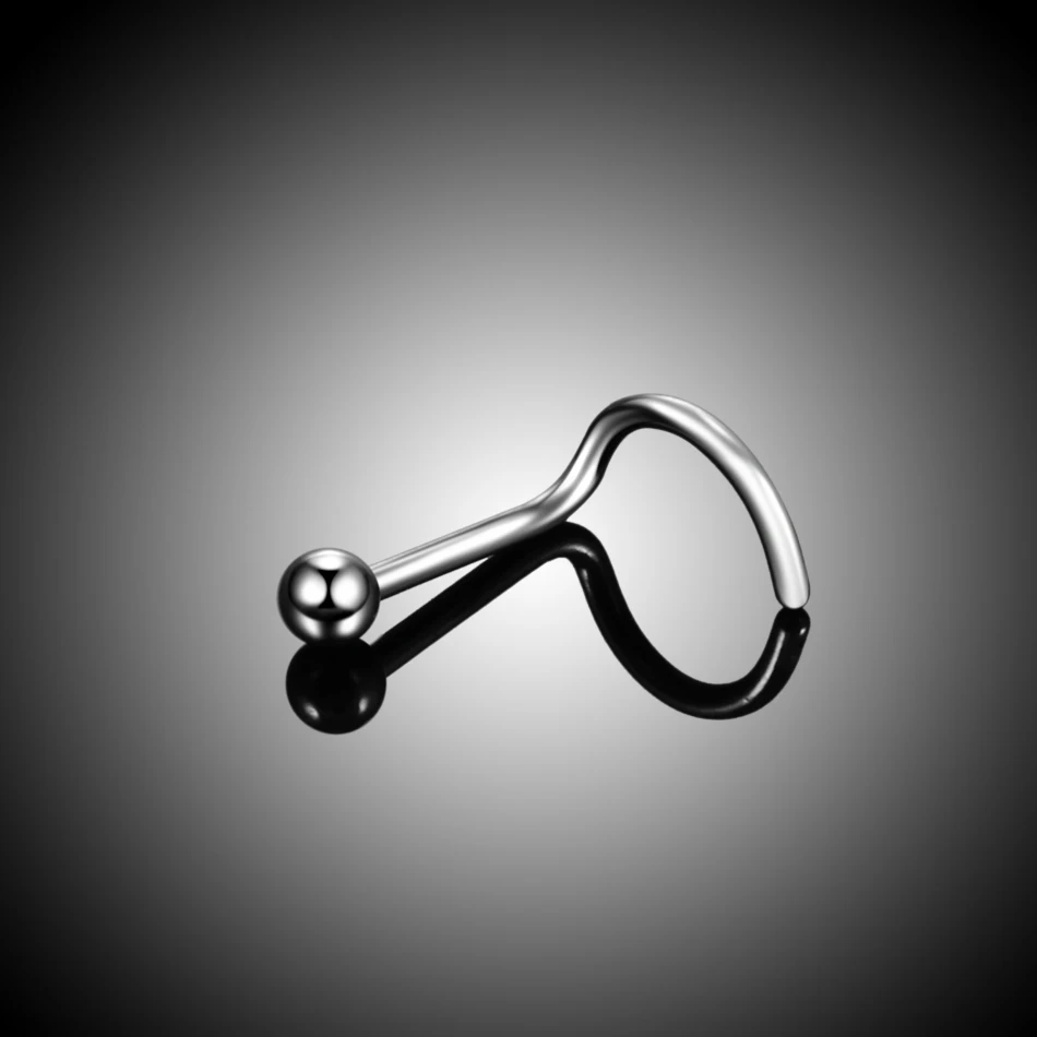 1PC 20G Steel Heart Nariz Piercing Screw Nostril Earring Piercings L Shape Nose Bone Studs Neus Rings Body Piercing Jewelry