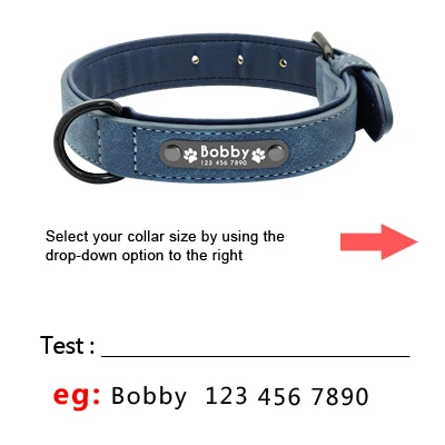 Personalized Dog Collar Custom Leather Dog Collars Inner Padded Pet ID Collar For Small Medium Large Dogs Pitbull Bulldog
