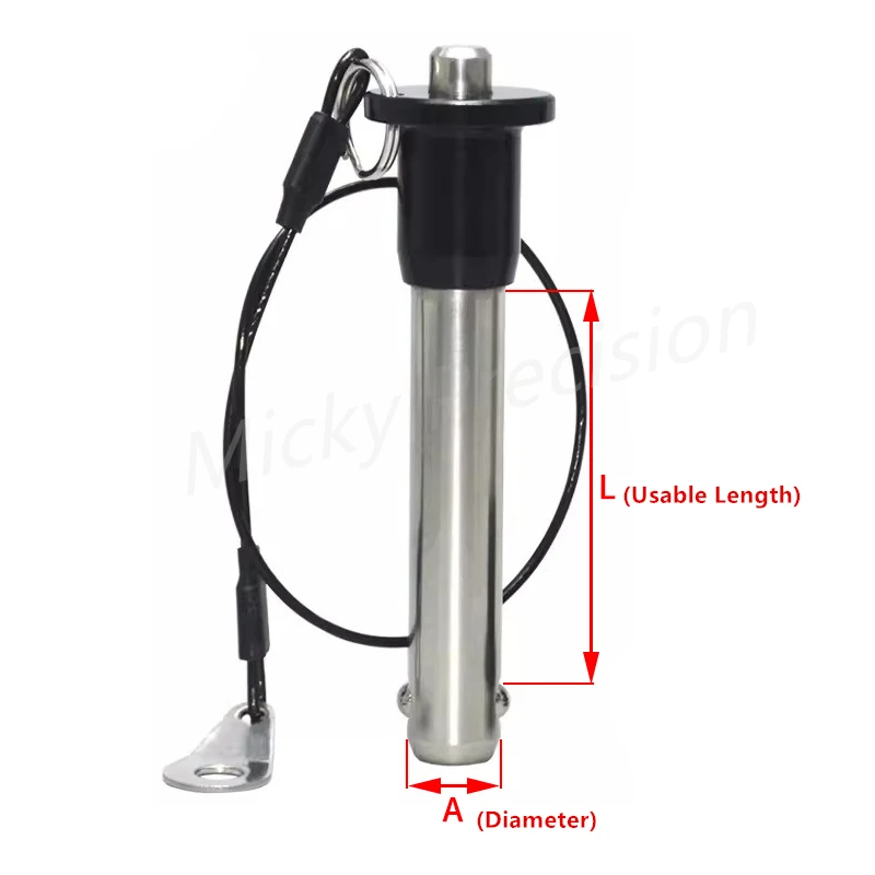 Stock Ball Lock Pin Line Array Speaker Pin Stainless Steel Quick Release Pin with Wire Diameter 45/6/8/10/12/16/20 Length 10-120