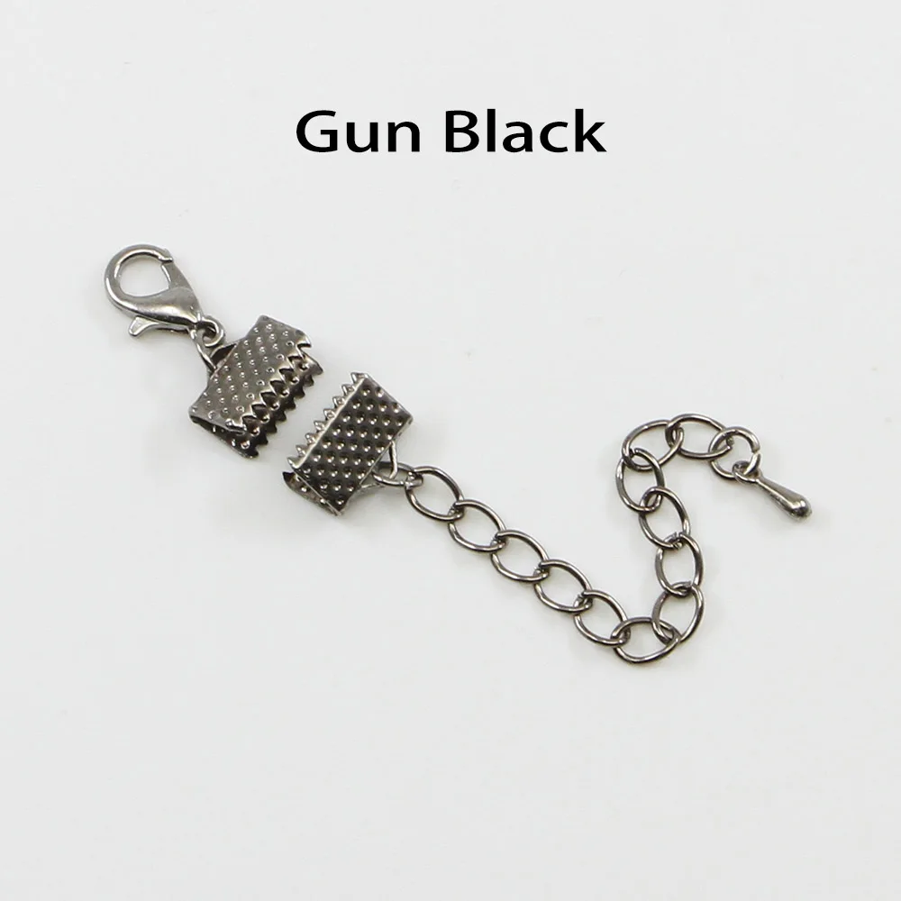 10Pcs Ribbon Leather Cord End Fastener Clasps Extender Chain Lobster Clasps Connectors For Jewelry Making Diy Bracelet Findings