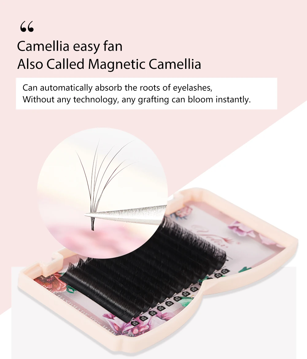 Yelix M Curl Easy Fan Lashes Bloom Individual Eyelash Extension Faux Mink Eyelashes Soft Natural Lash Extension Volume Auto Fans