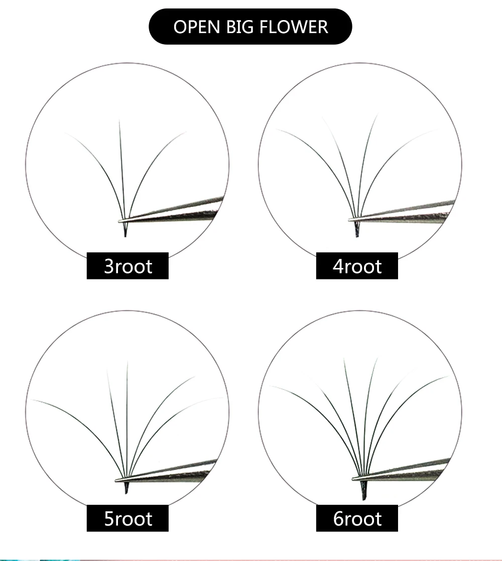 Yelix M Curl Easy Fan Lashes Bloom Individual Eyelash Extension Faux Mink Eyelashes Soft Natural Lash Extension Volume Auto Fans