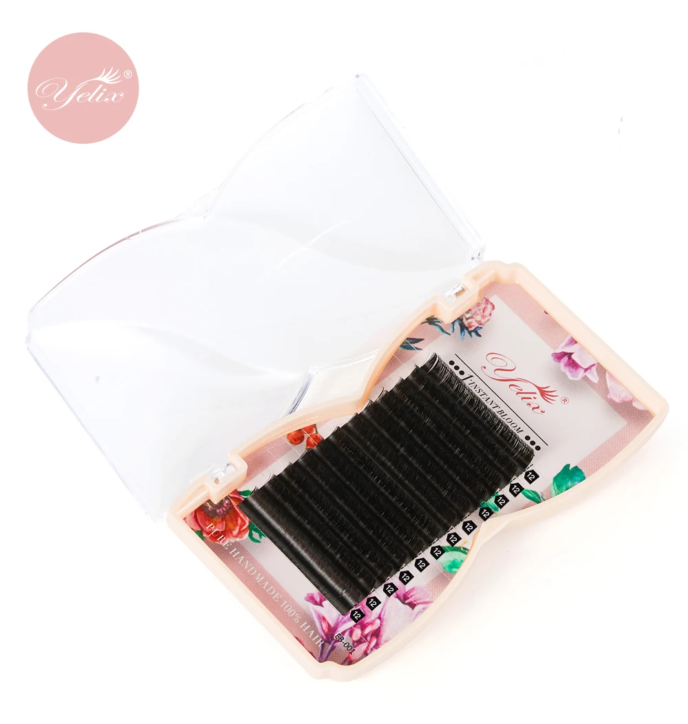 Yelix M Curl Easy Fan Lashes Bloom Individual Eyelash Extension Faux Mink Eyelashes Soft Natural Lash Extension Volume Auto Fans