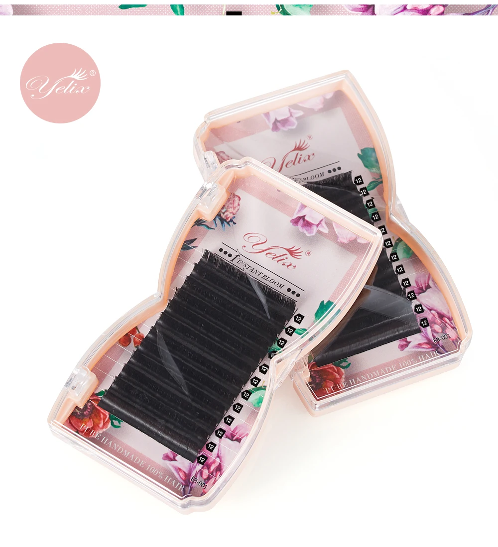 Yelix M Curl Easy Fan Lashes Bloom Individual Eyelash Extension Faux Mink Eyelashes Soft Natural Lash Extension Volume Auto Fans
