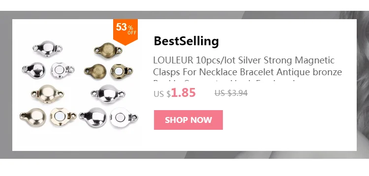 Louleur Magnetic Clasps Bracelets Connector End Clasp Flat Leather Cord Lazy Shoelace Buckle Jewelry Findings Magnets Fasteners
