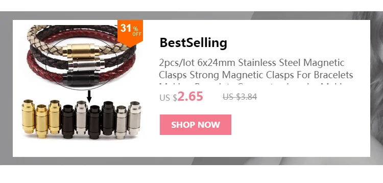 Louleur Magnetic Clasps Bracelets Connector End Clasp Flat Leather Cord Lazy Shoelace Buckle Jewelry Findings Magnets Fasteners