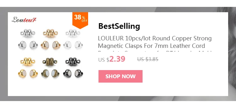 Louleur Magnetic Clasps Bracelets Connector End Clasp Flat Leather Cord Lazy Shoelace Buckle Jewelry Findings Magnets Fasteners