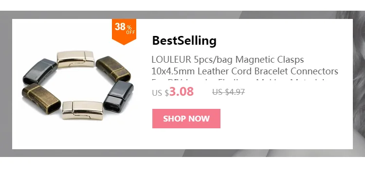 Louleur Magnetic Clasps Bracelets Connector End Clasp Flat Leather Cord Lazy Shoelace Buckle Jewelry Findings Magnets Fasteners