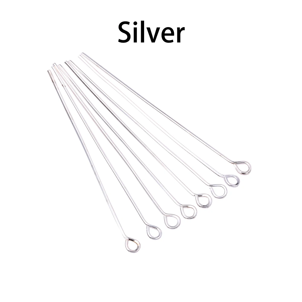 100-200Pcs/Lot 10-70mm Heads Eye Flat Head Pin Gold Plated Ball Head Pins for Jewelry Findings Making Accessories Supplies