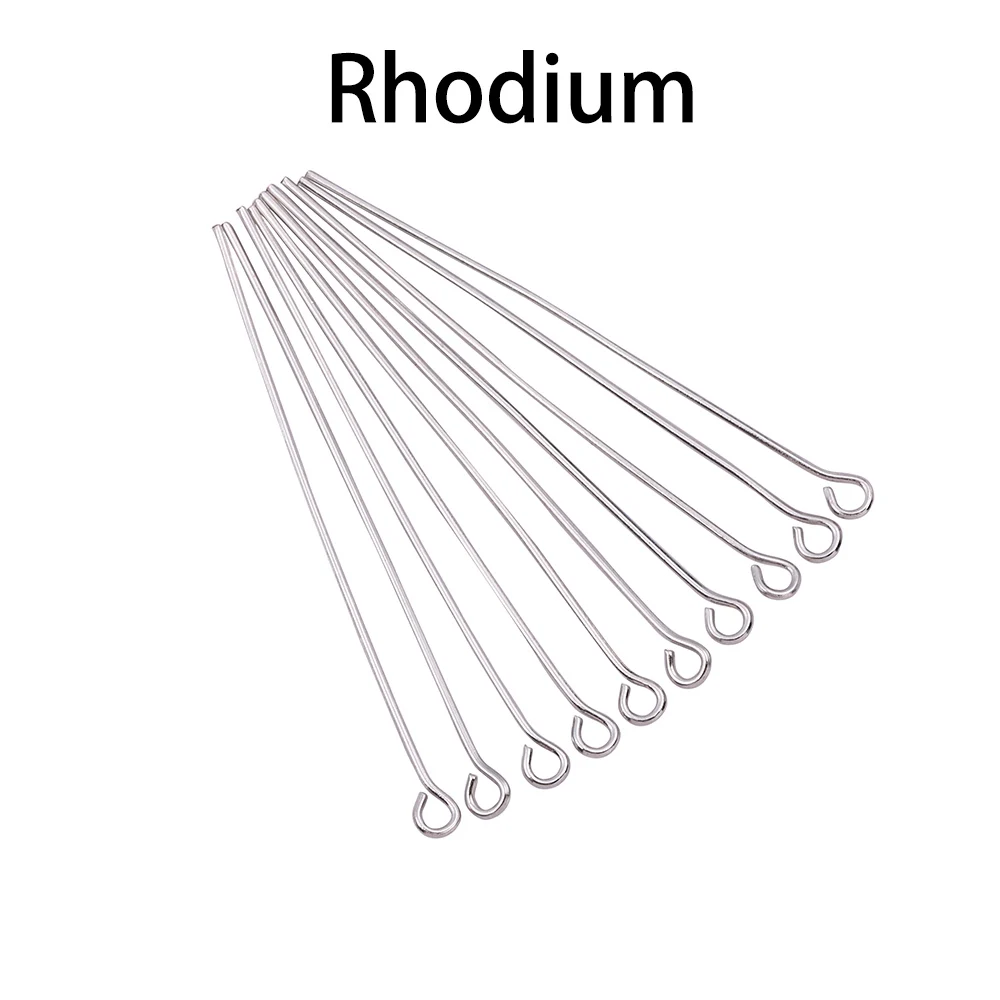 100-200Pcs/Lot 10-70mm Heads Eye Flat Head Pin Gold Plated Ball Head Pins for Jewelry Findings Making Accessories Supplies