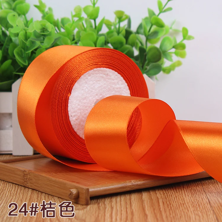 25Yards Silk Stain Ribbon Single Ribbon Wedding Party Decoration Christmas Flower Gifts DIY Gift Packing 6/10/15/20/25/40/50mm