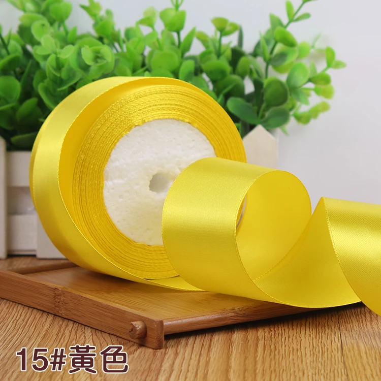 25Yards Silk Stain Ribbon Single Ribbon Wedding Party Decoration Christmas Flower Gifts DIY Gift Packing 6/10/15/20/25/40/50mm
