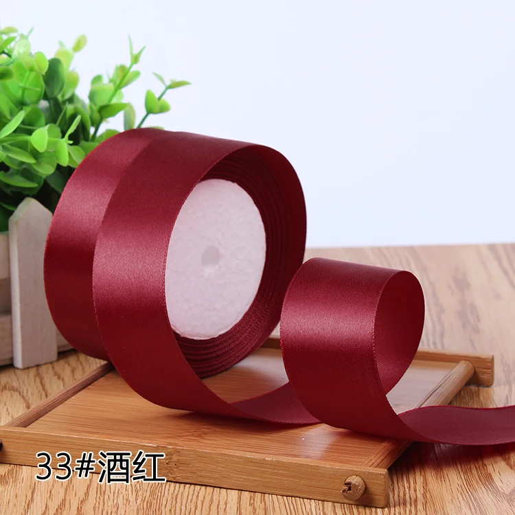 25Yards Silk Stain Ribbon Single Ribbon Wedding Party Decoration Christmas Flower Gifts DIY Gift Packing 6/10/15/20/25/40/50mm