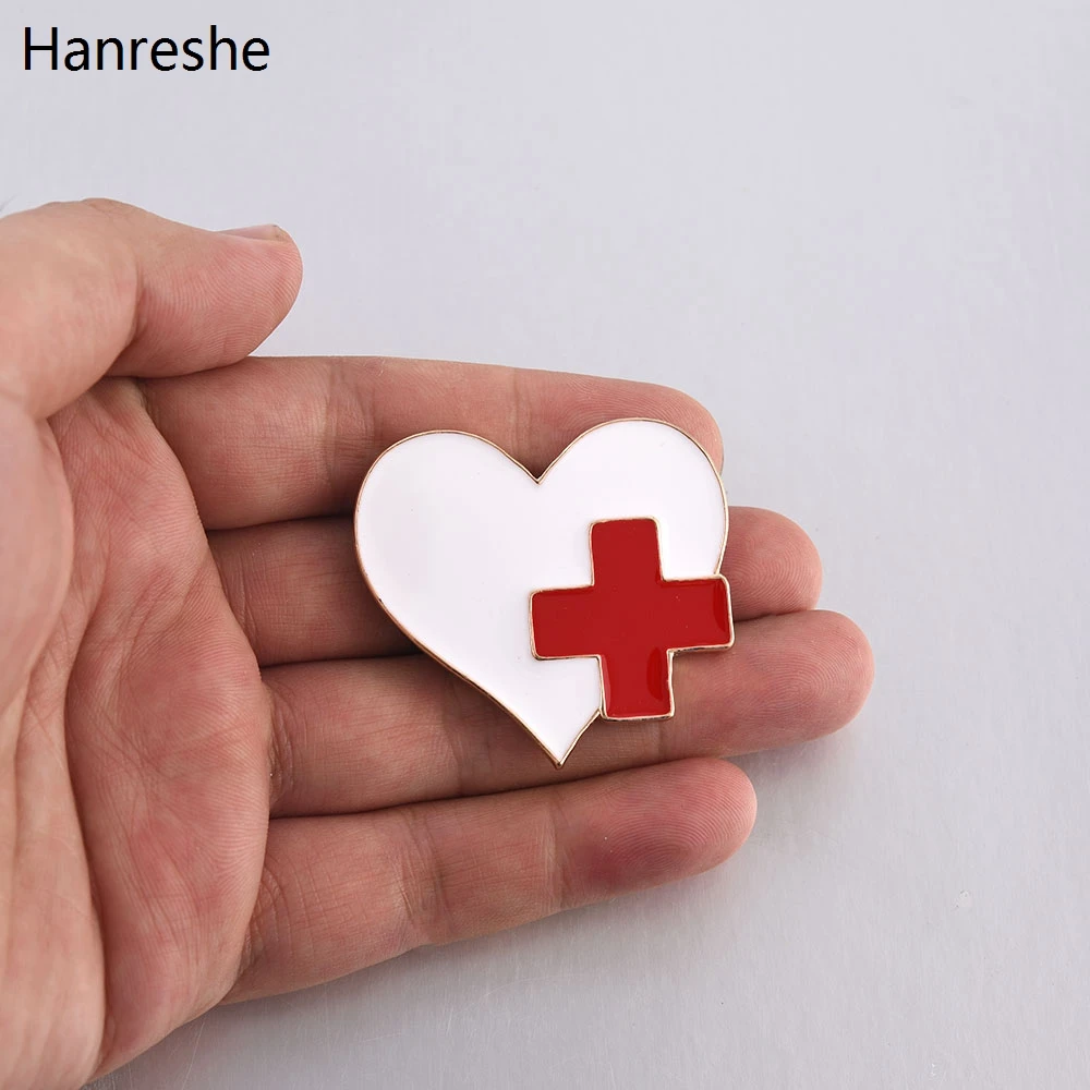New Hot Sale Medical Medicine Brooch Pin Stethoscope Electrocardiogram Heart Shaped Pin Nurse Doctor Backpack Lapel Jewelry