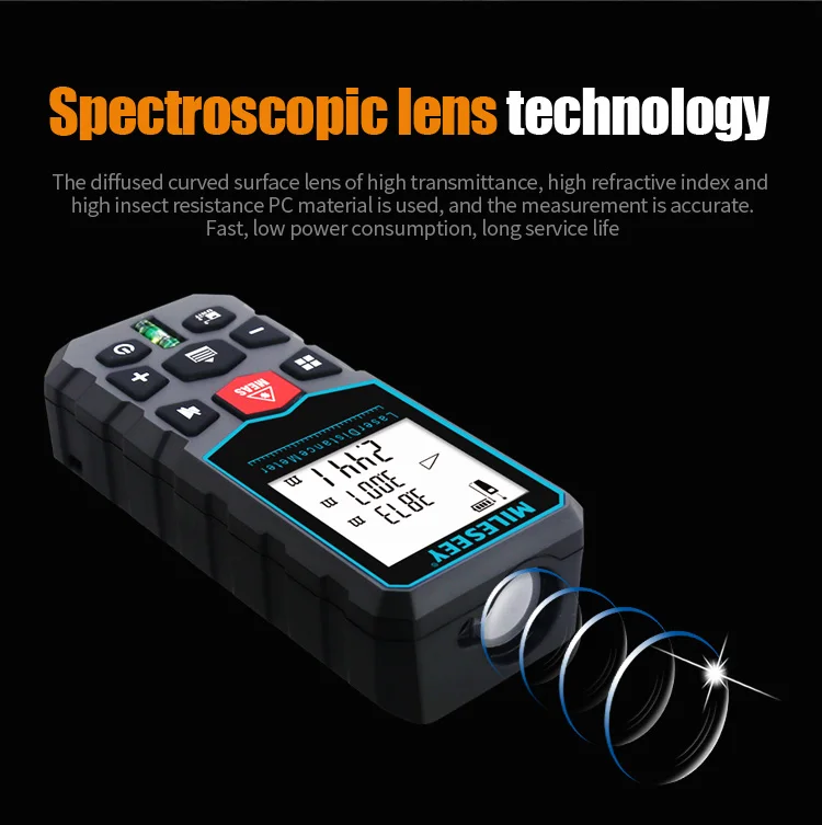 Mileseey Laser Distance Meter Electronic Roulette Laser Digital Tape Rangefinder Trena Metro Laser Range Finder Measuring Tape