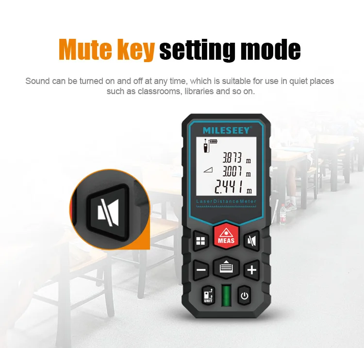 Mileseey Laser Distance Meter Electronic Roulette Laser Digital Tape Rangefinder Trena Metro Laser Range Finder Measuring Tape