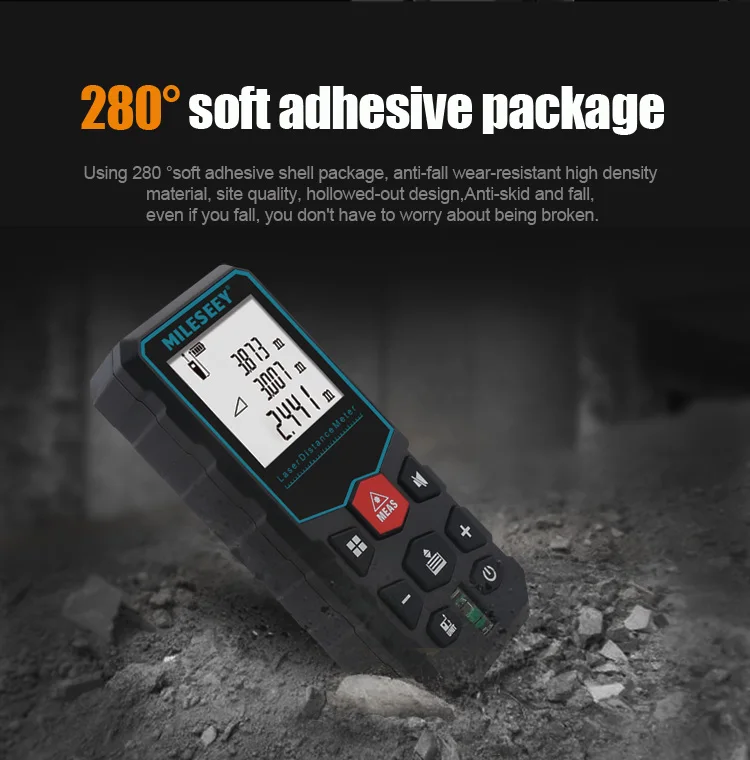 Mileseey Laser Distance Meter Electronic Roulette Laser Digital Tape Rangefinder Trena Metro Laser Range Finder Measuring Tape