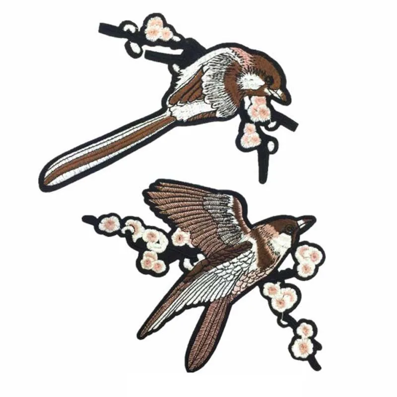 Bird Embroidered Patches Iron on Sewing Parches for Clothes Applique Embroidery DIY Supplies Crafts Sticker 1Pair FSD06