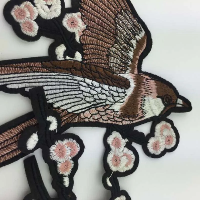 Bird Embroidered Patches Iron on Sewing Parches for Clothes Applique Embroidery DIY Supplies Crafts Sticker 1Pair FSD06