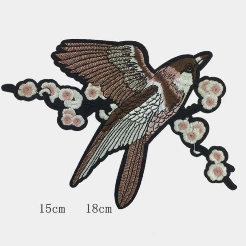 Bird Embroidered Patches Iron on Sewing Parches for Clothes Applique Embroidery DIY Supplies Crafts Sticker 1Pair FSD06