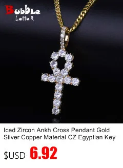 Bubble Letter 1 Row Tennis Chain Zircon Necklace Hip Hop Jewelry Gold Color Copper Material Men Rock Link 18inch 20inch