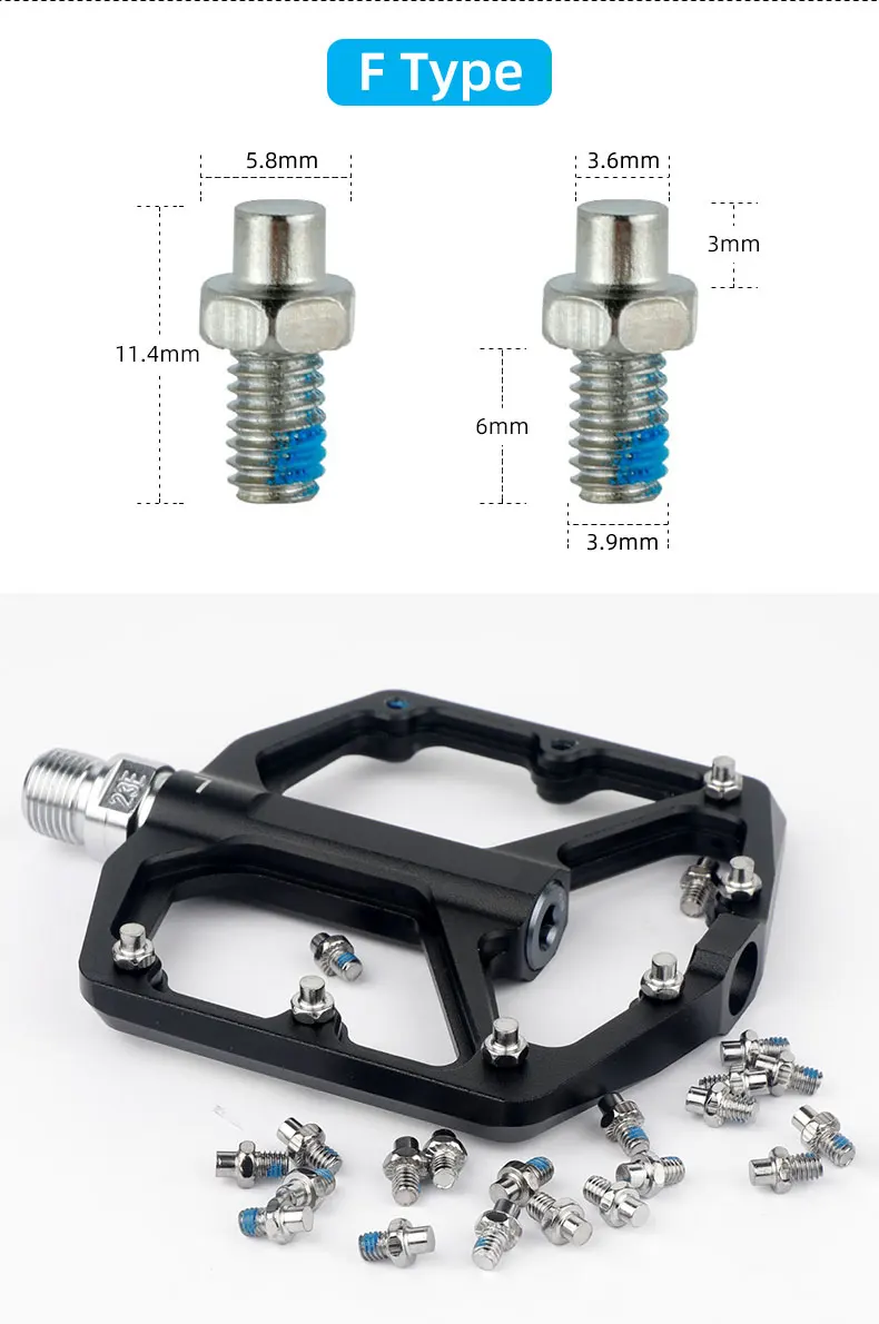 Deemount 25/50 PCS Bicycle Pedal Bolts M4 Steel Stud Pin Nail Cycle Anti-skid Spikes Bike Parts Optional Tool