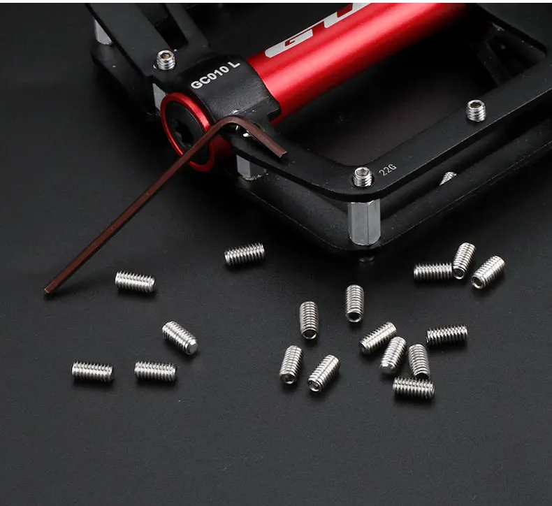 Deemount 25/50 PCS Bicycle Pedal Bolts M4 Steel Stud Pin Nail Cycle Anti-skid Spikes Bike Parts Optional Tool