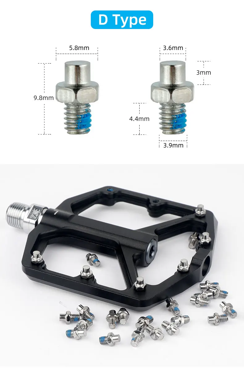 Deemount 25/50 PCS Bicycle Pedal Bolts M4 Steel Stud Pin Nail Cycle Anti-skid Spikes Bike Parts Optional Tool